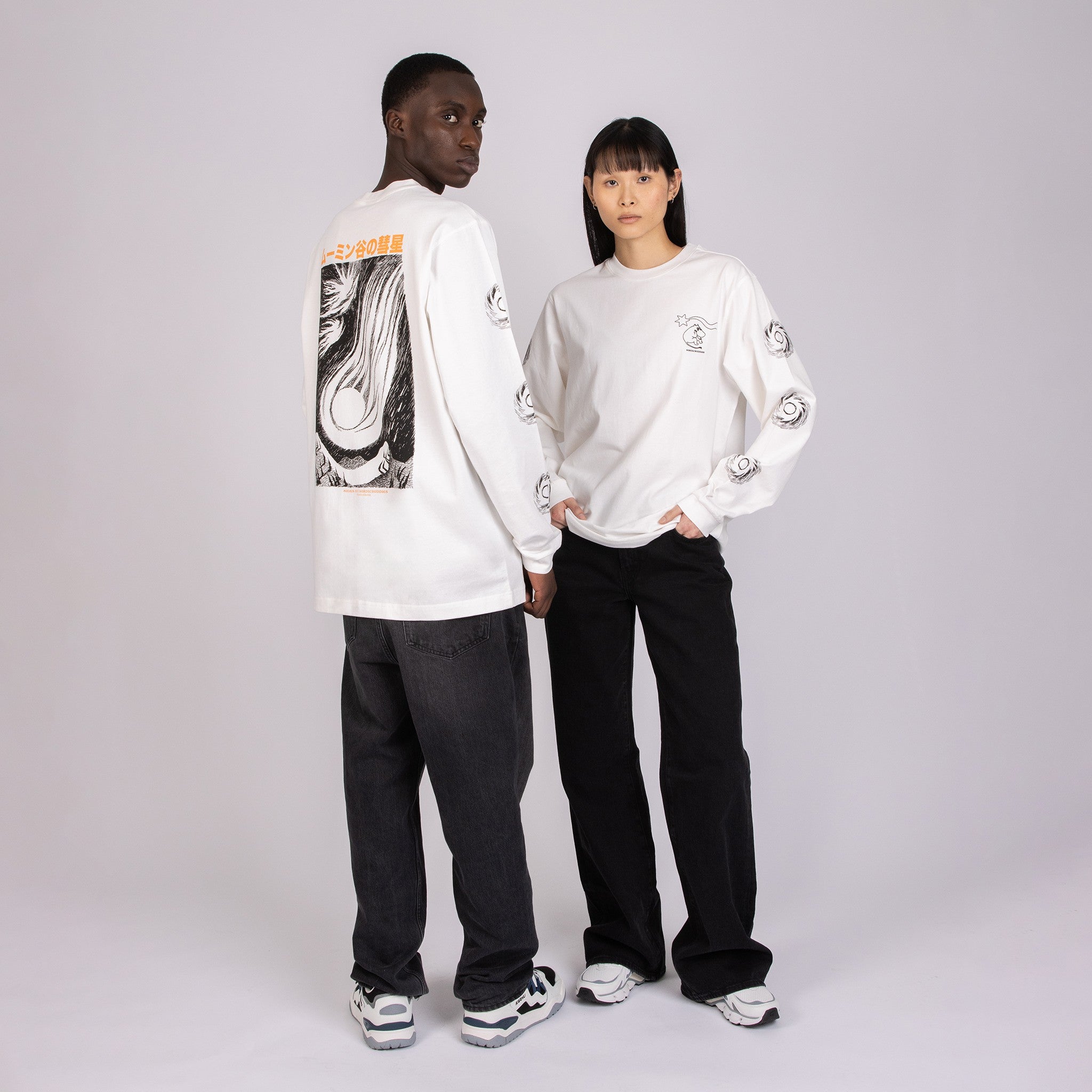 Novels Longsleeve Shirt With Cuffrib Unisex - White